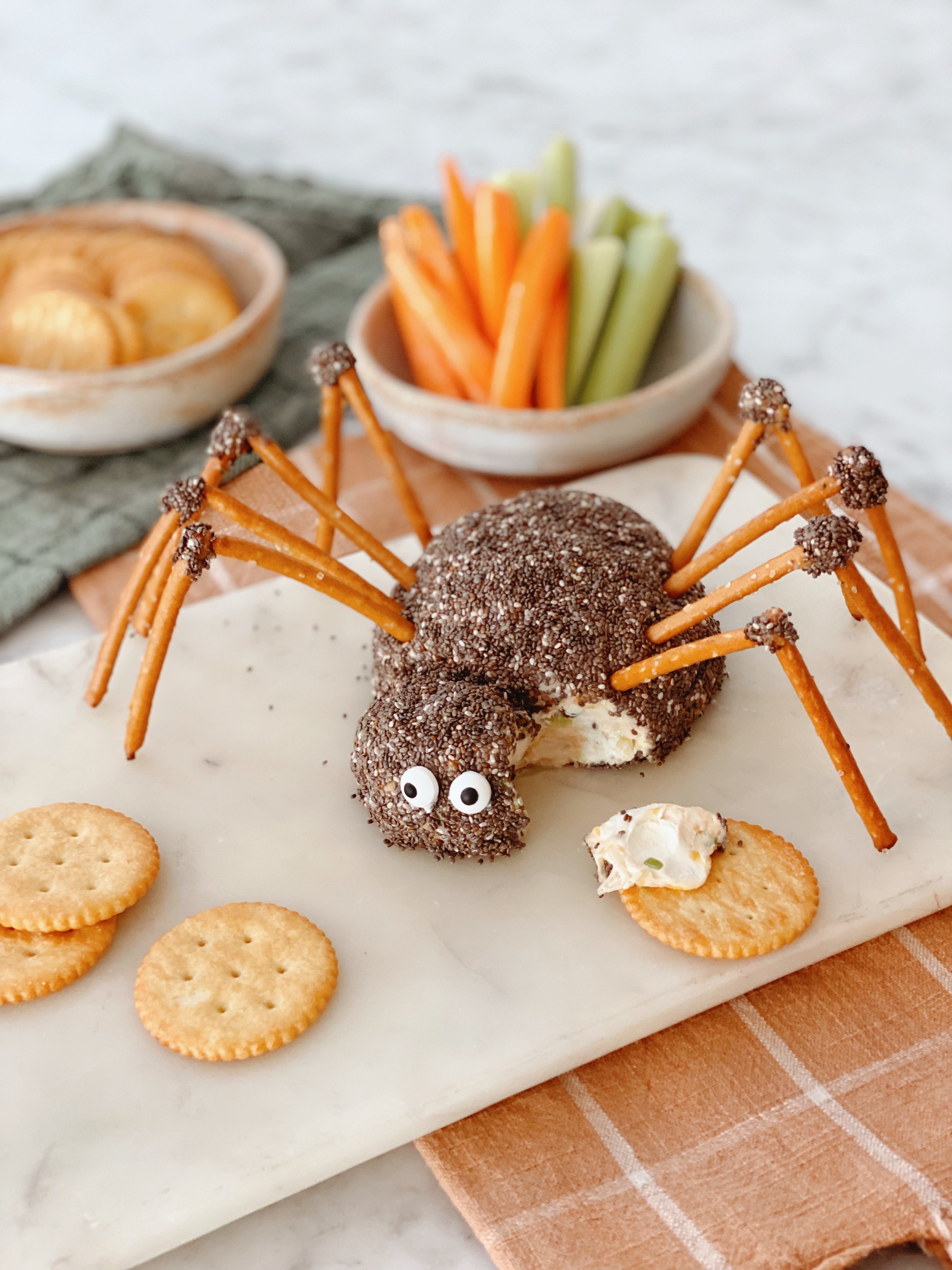 Classic Halloween Cheese Ball Spider