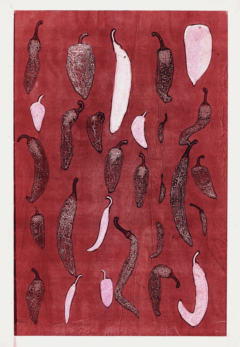   Absent Individuals  (1) Monoprint on paper, 26”x 36” 