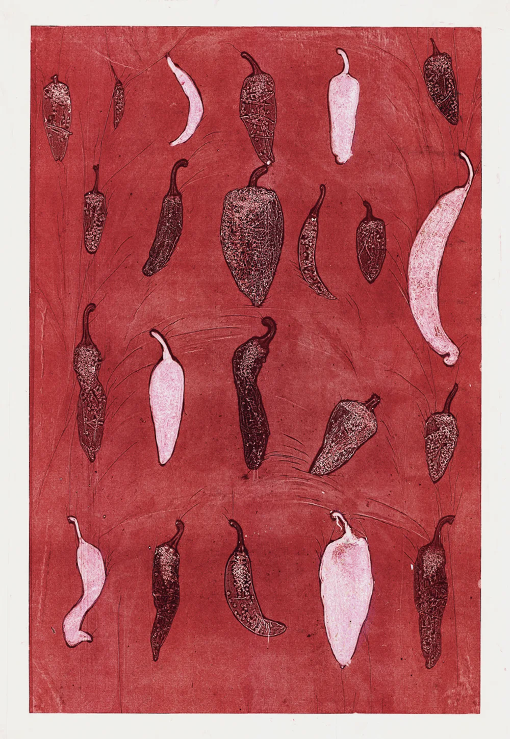   Absent Individuals  (2) Monoprint on paper, 26”x 36” 