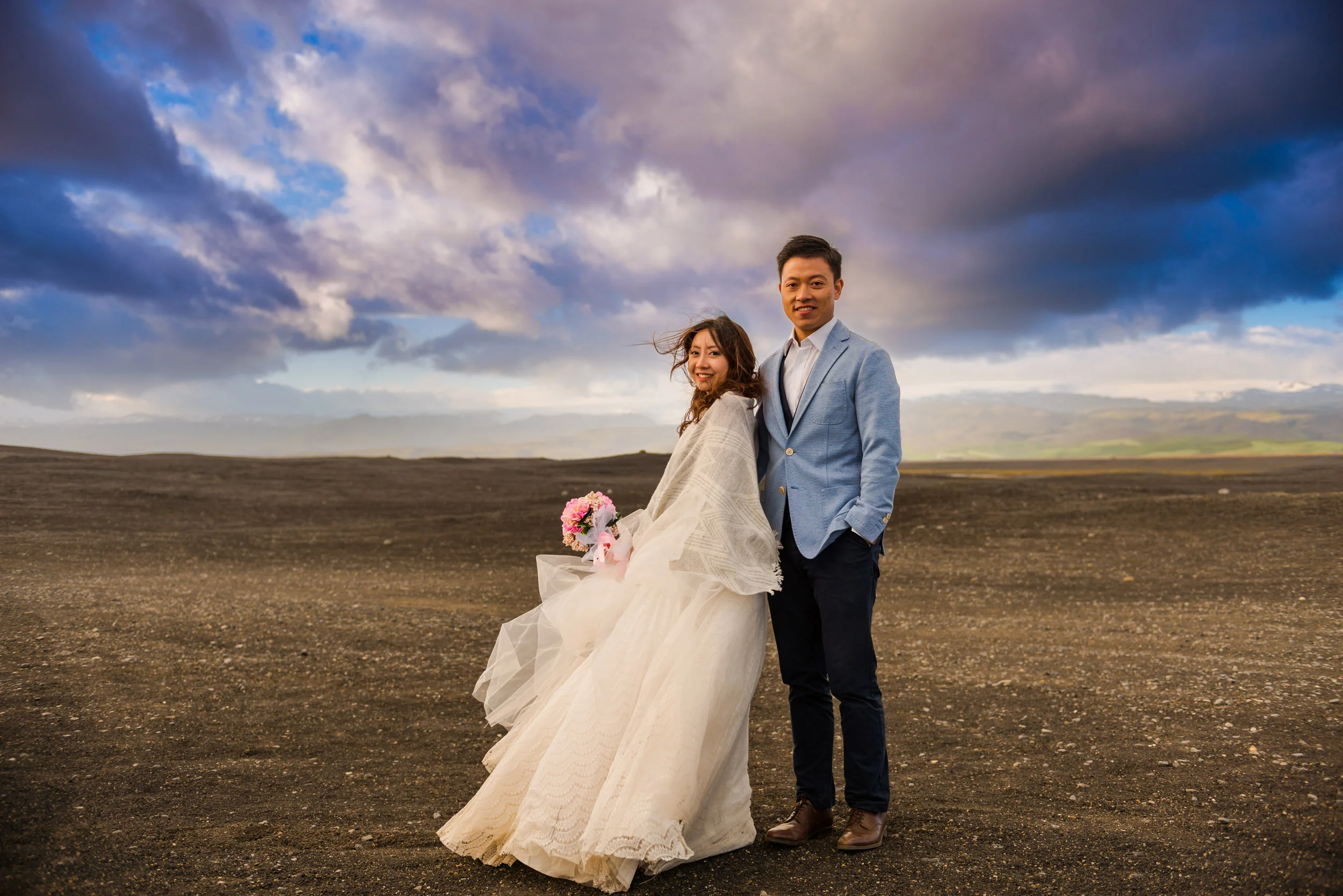 Iceland wedding bride groom airplane crash