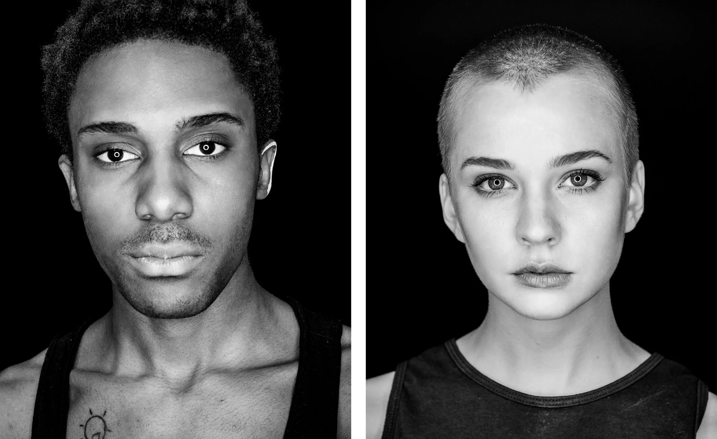 I shot these right at the end of the shoot. Just a quick setup on the other side of the studio, using a black backdrop and ringlight.