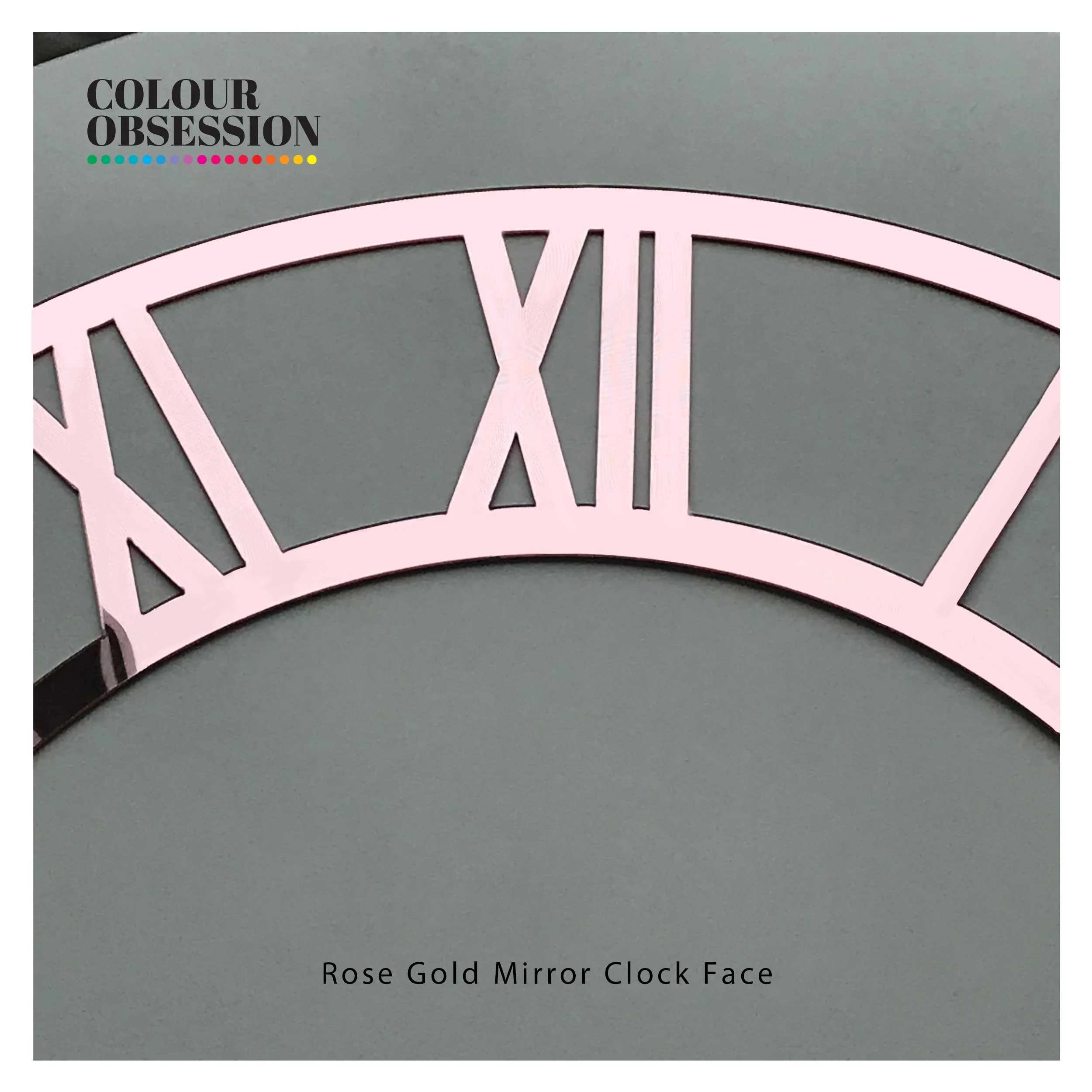Rose Gold Mirror Clock Face image