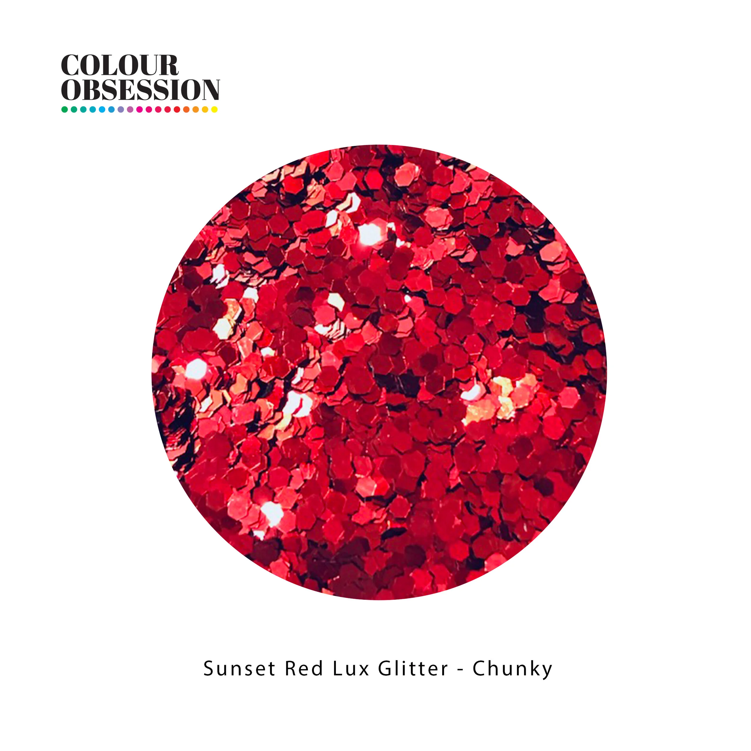 Sunset Red Lux Glitter - Chunky 1mm