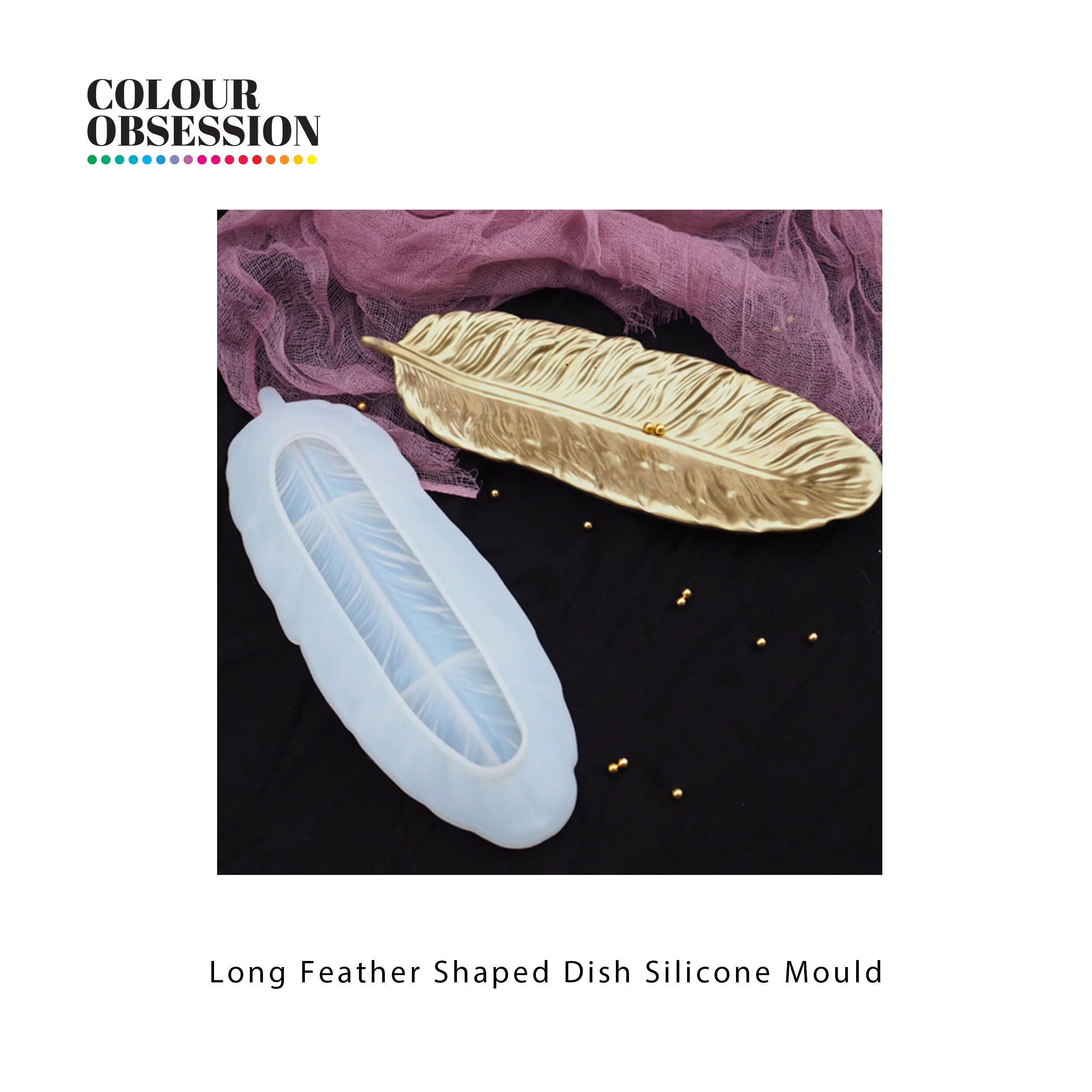 Long Feather Shape Dish Silicone Mould