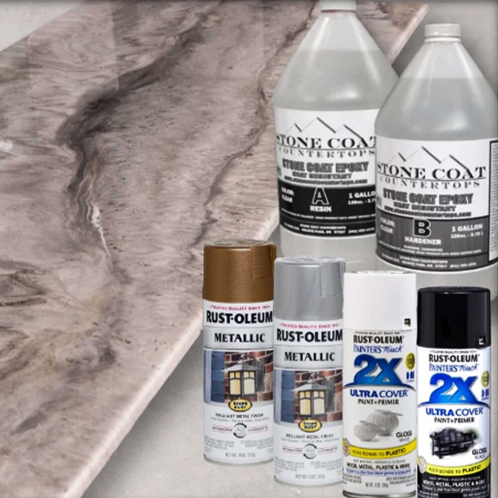 Stone Coat Countertops Epoxy (1 Gallon) Kit Heat Resistant Resin Hardener  Clear