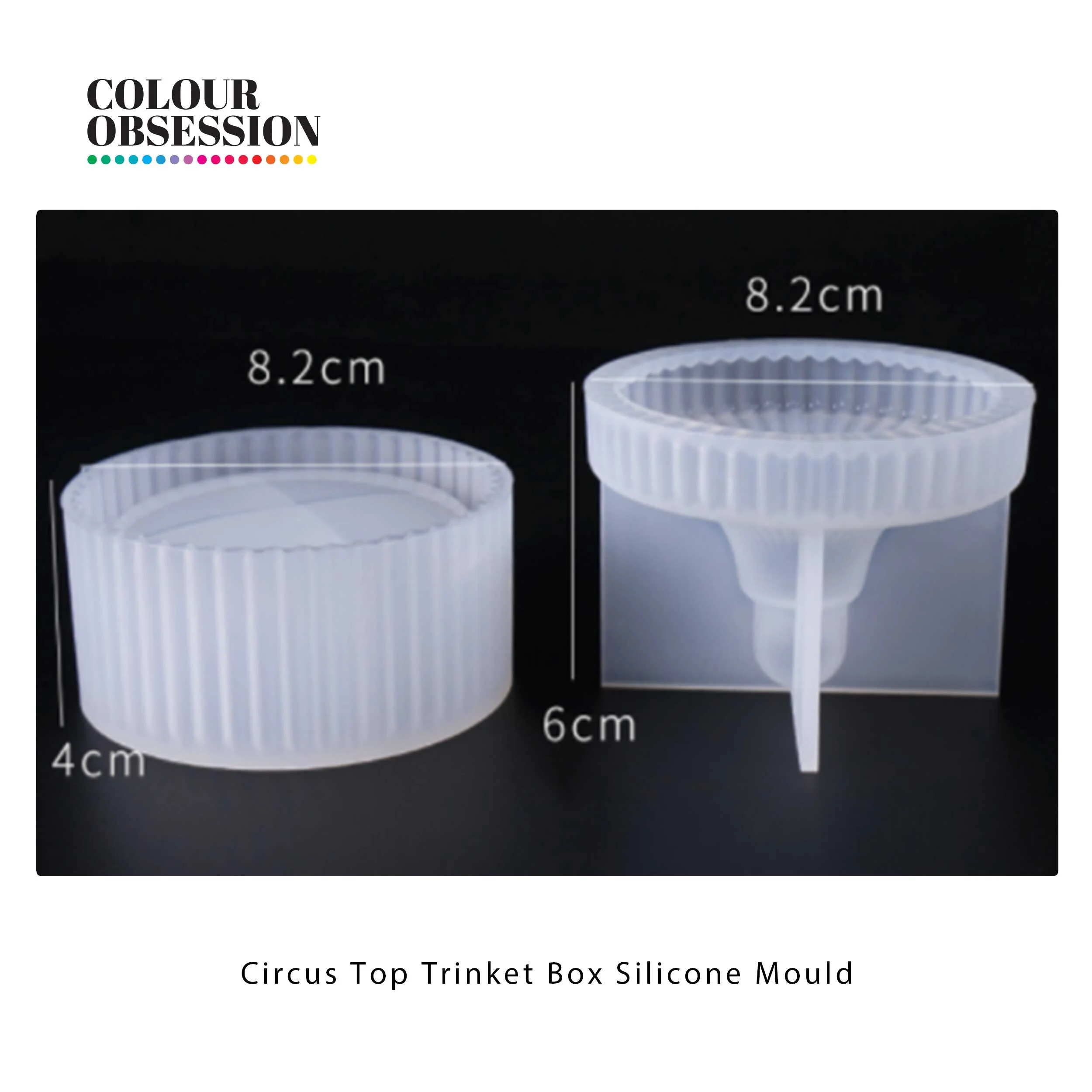 Circus Top Trinket Box Silicone Mould size