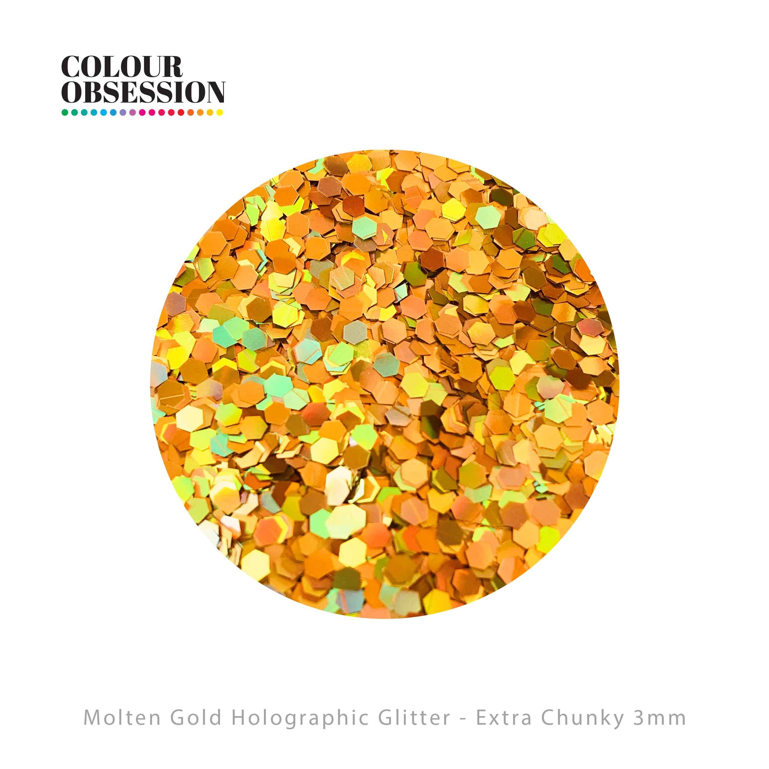 Molten Gold Holographic Glitter - Extra Chunky 3mm