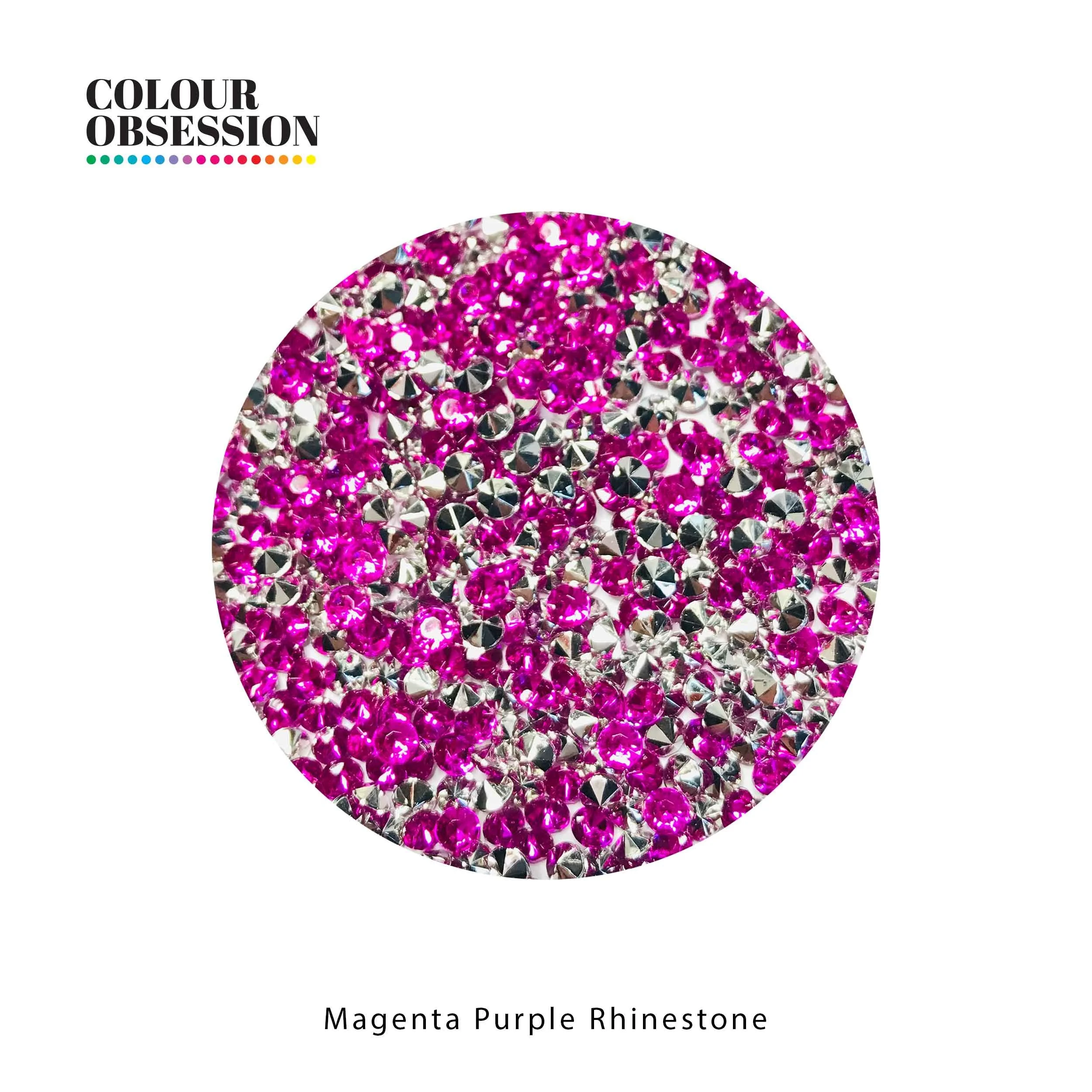 Magenta Purple Silver Backed Diamond Rhinestones