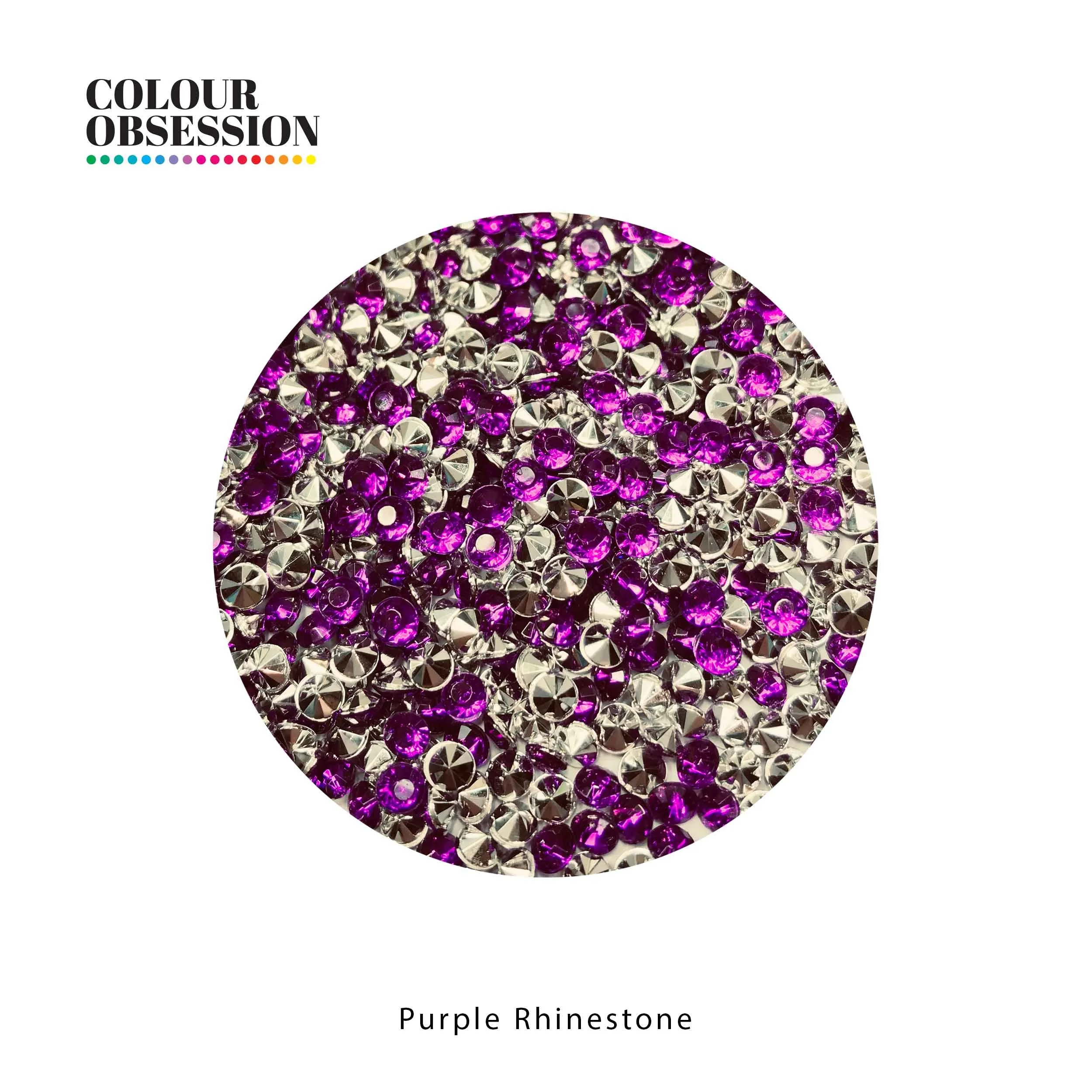 Purple Silver Backed Diamond Rhinestones