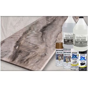 White and Brass Marble Epoxy Resin Kit - ART COAT ULTRA UV PROTECTION -  Stone Coat Countertops Australia — Colour Obsession