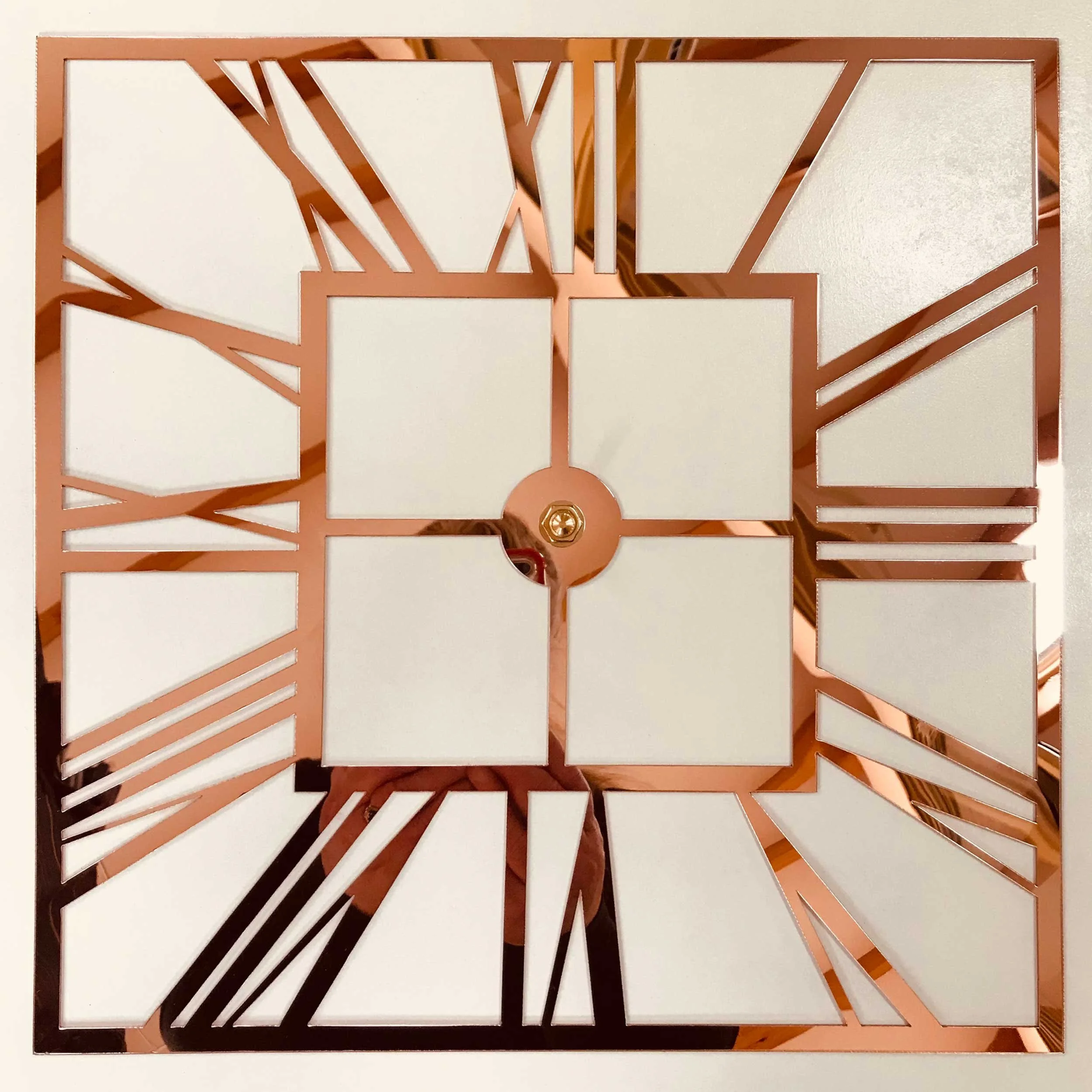 Rose Gold Square Clock Face
