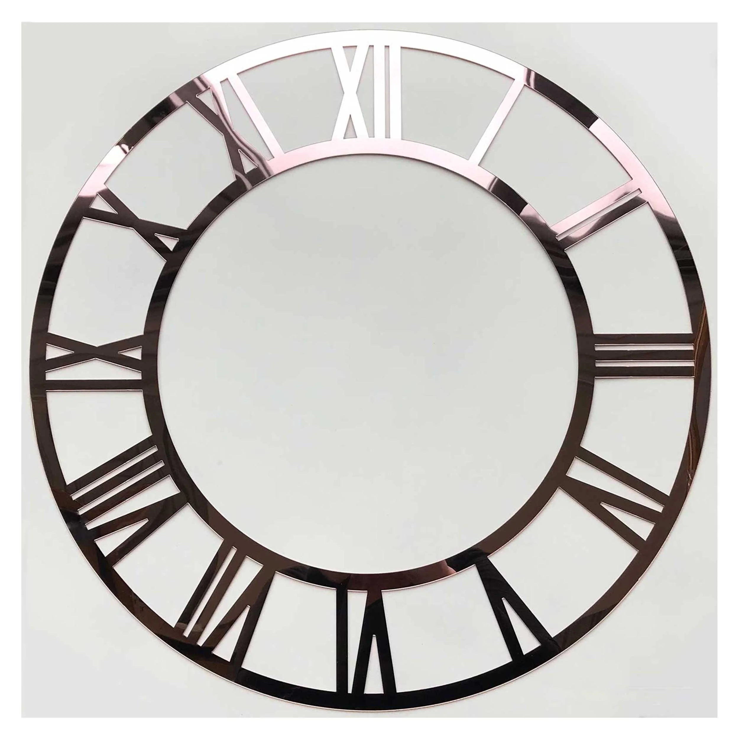 Rose Gold Mirror Clock Face