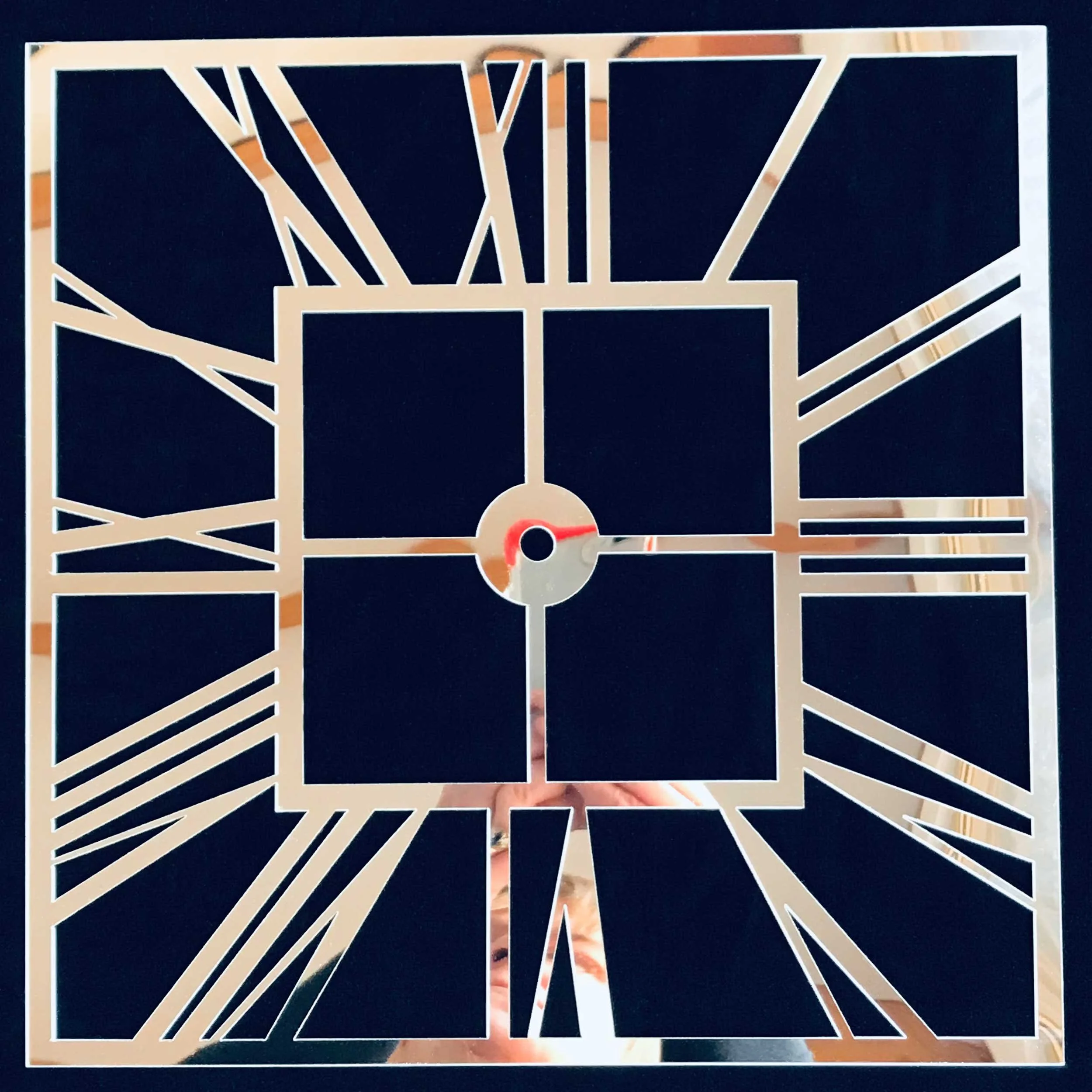 Silver Square Clock Face