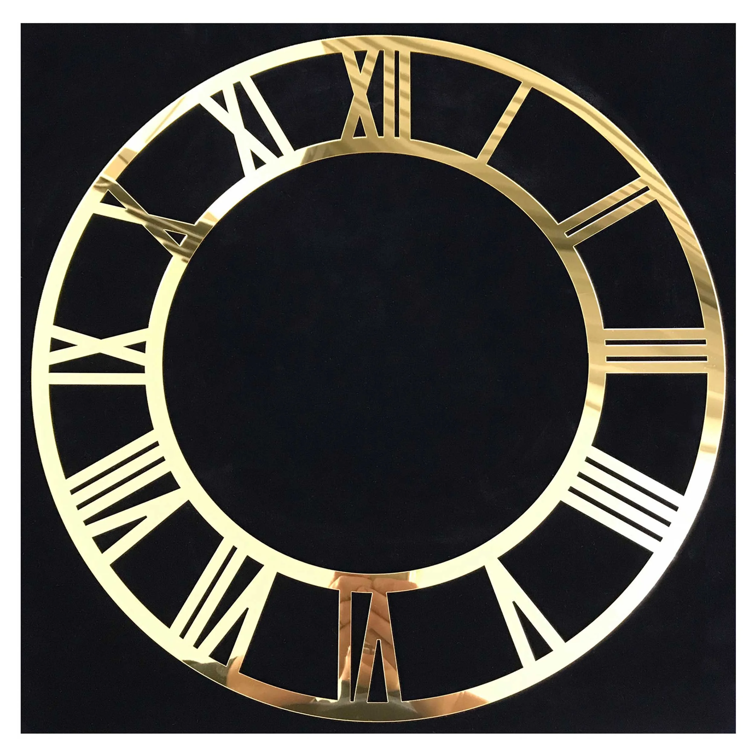 Gold Mirror Clock Face