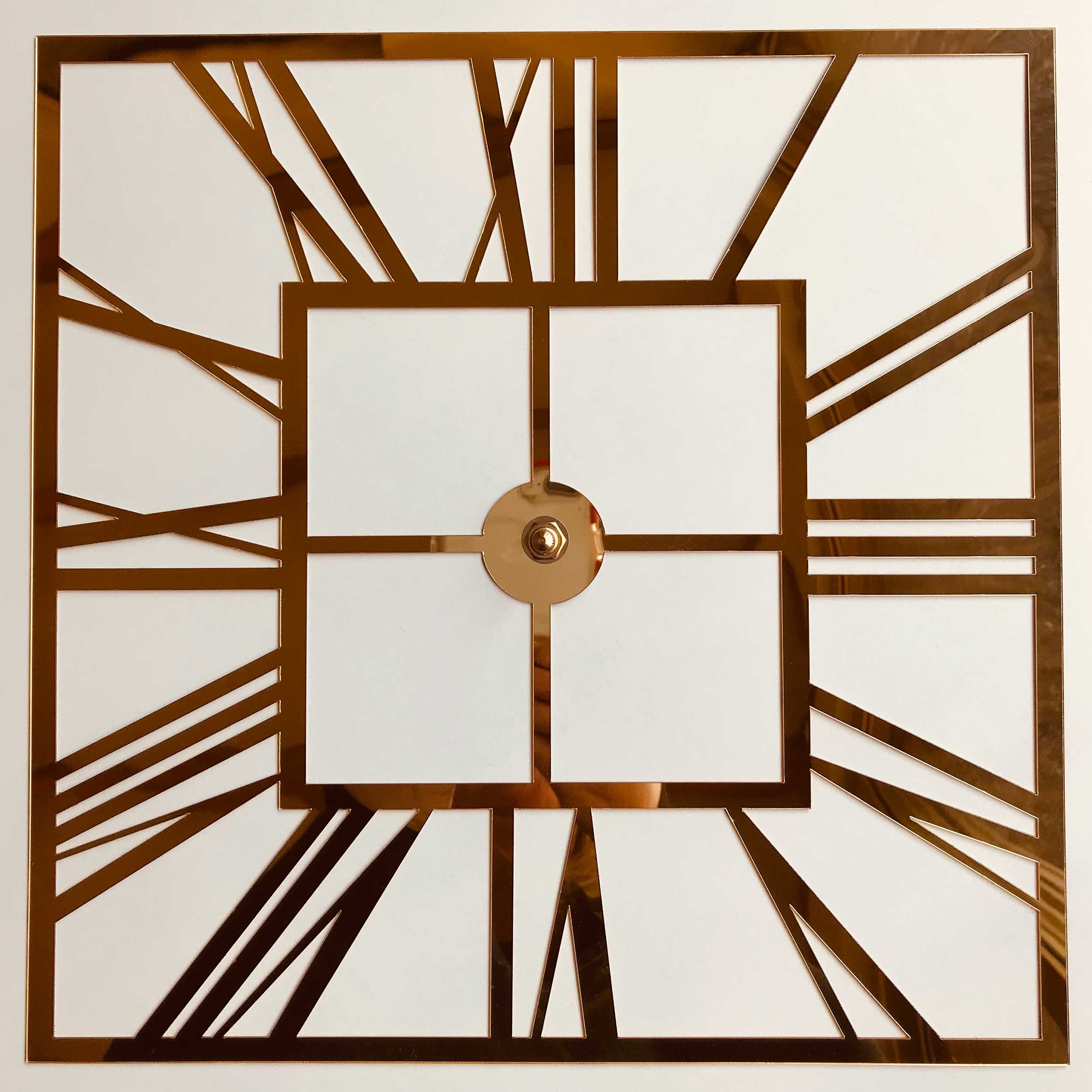 Gold Square Clock Face