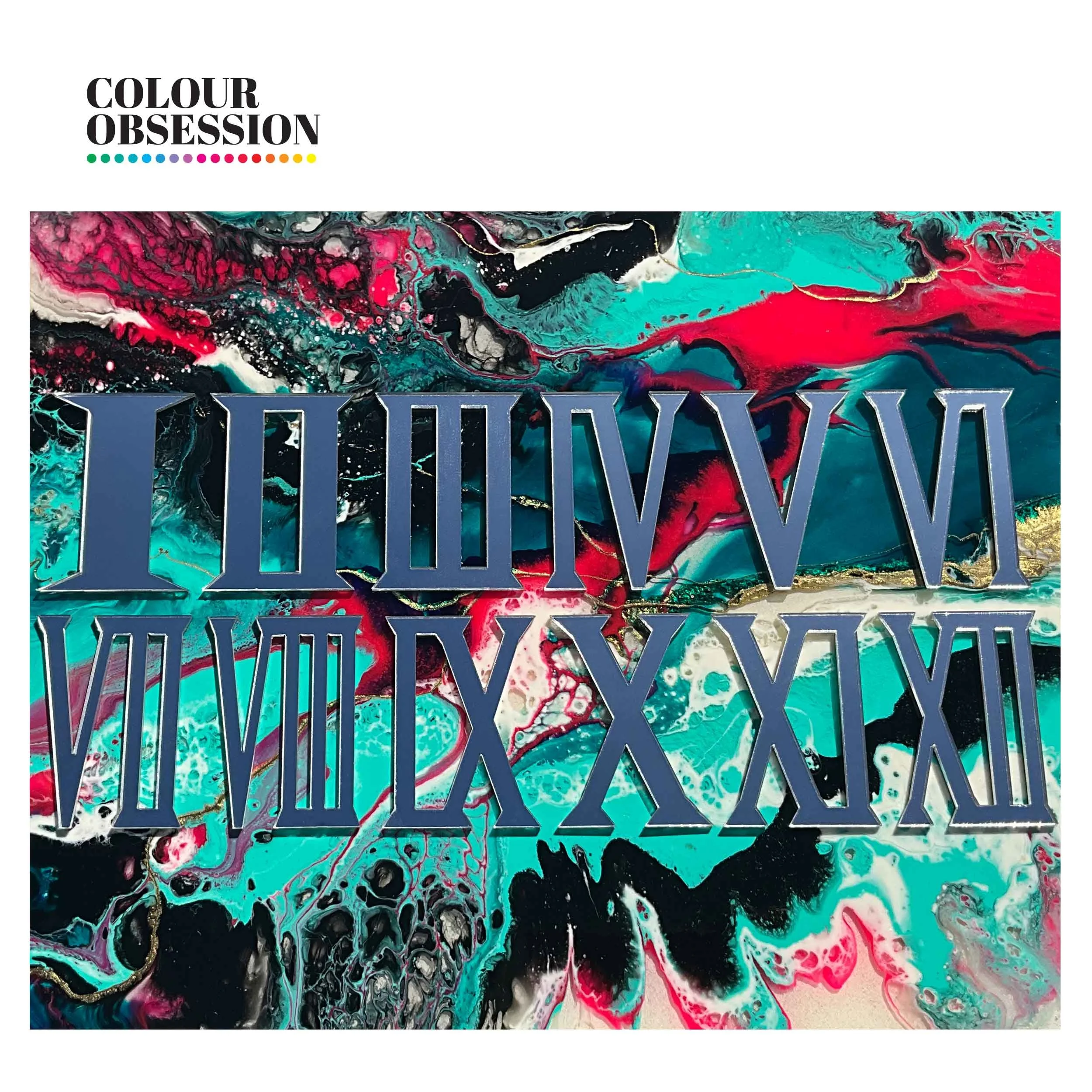 Clock Number Sets - Roman Silver Mirrored Acrylic