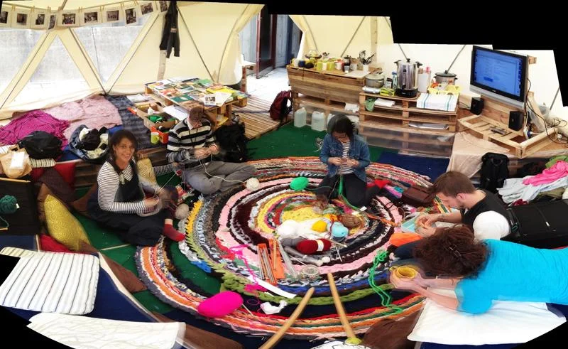Participants in Queer Home Ec, Sundown Salon Schoolhouse by Fritz Haeg
