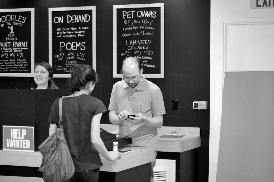 Michael Reinsch performing "On Demand" at Place Gallery in Portland, OR