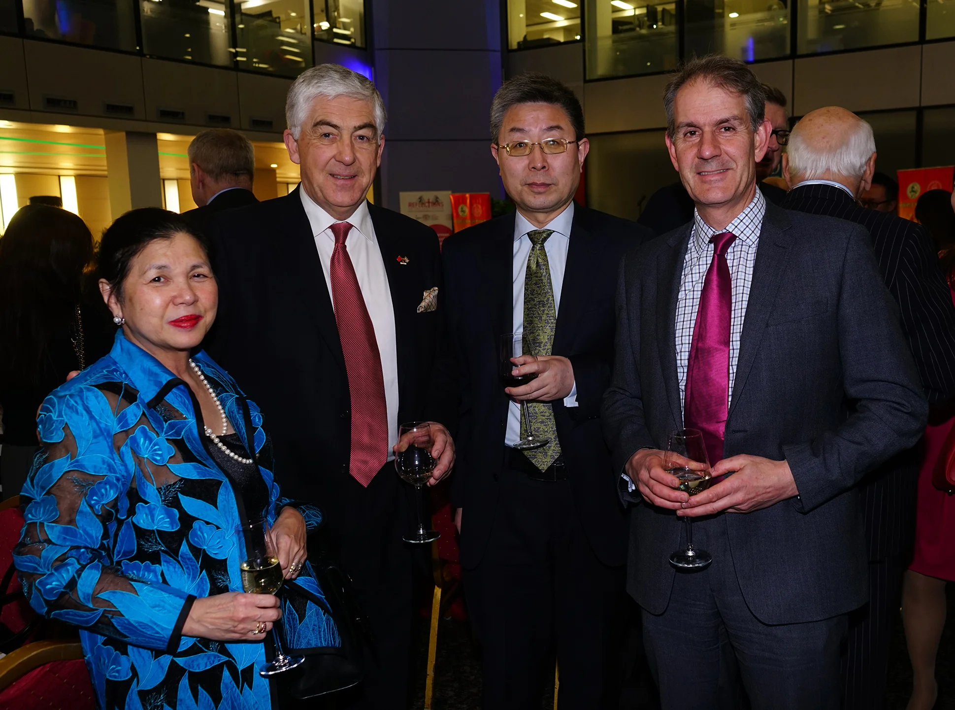 Mei Sim Lai OBE, John McLean OBE, Minister Ma Hui and Simon Wood at the IoD Chinese New Year of the Dog Celebration.