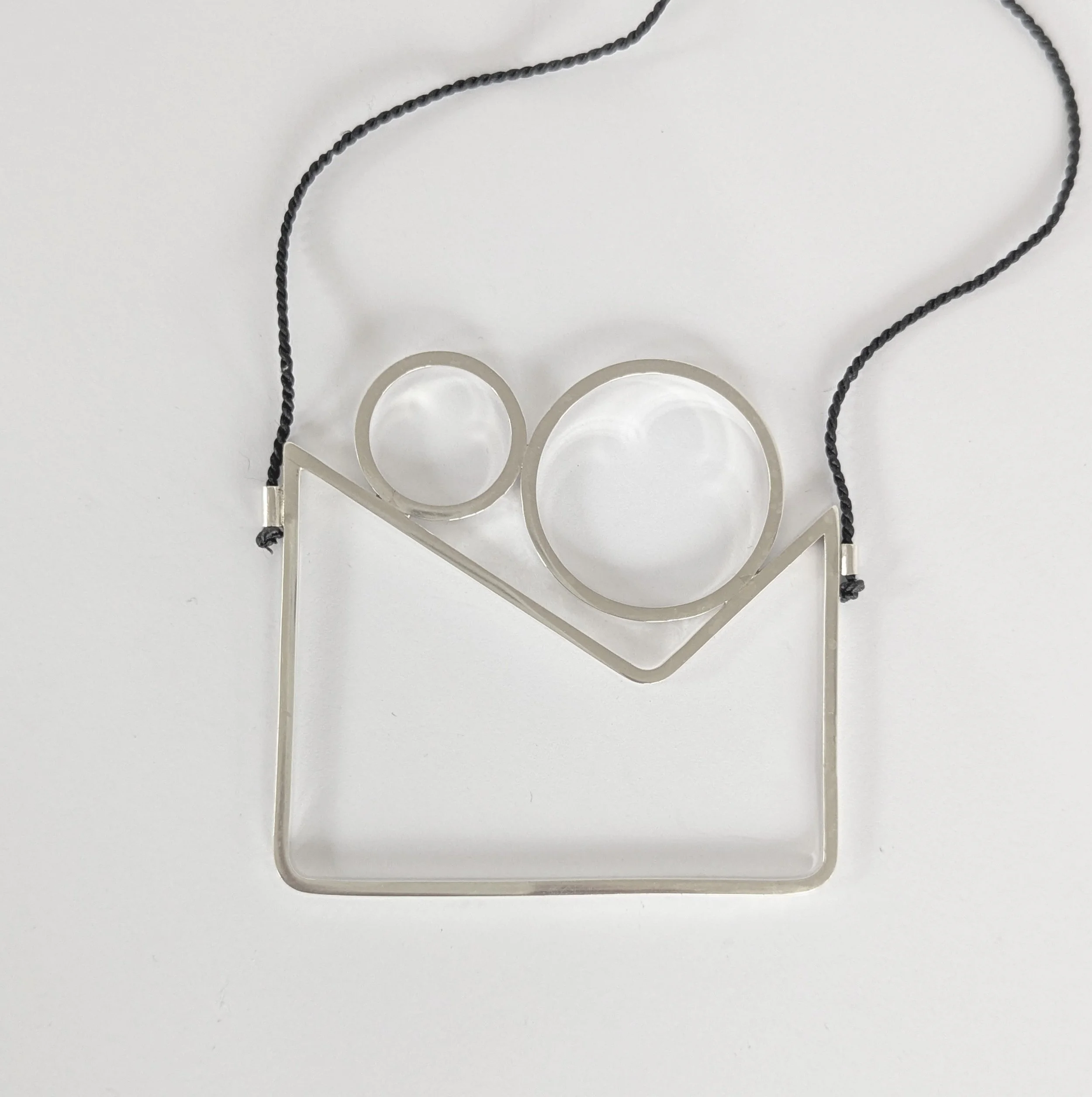 NEW Stacked Square Shape necklace, Black