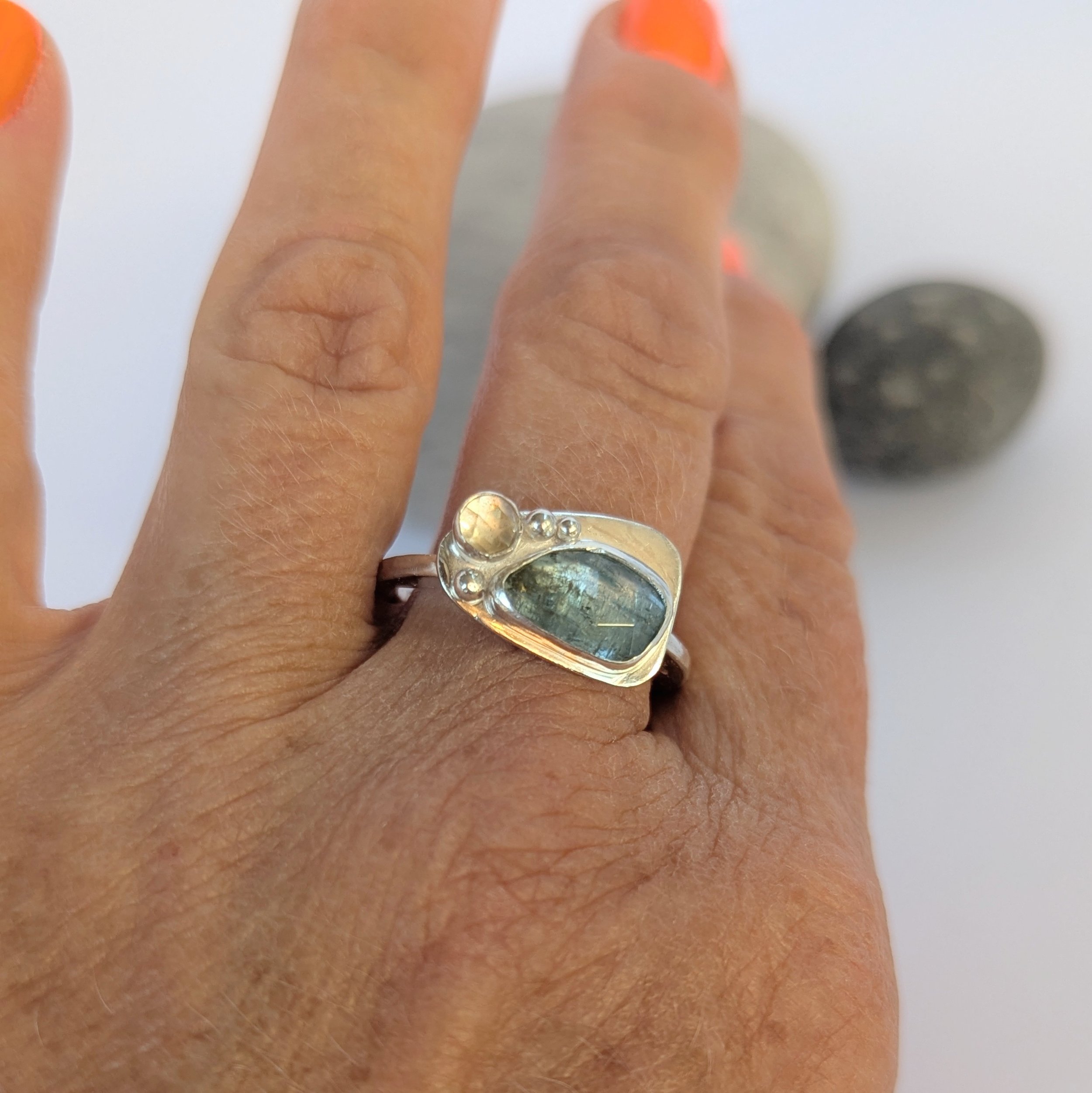 Seapool Ring, Aquamarine, Citrine, Size S.jpg