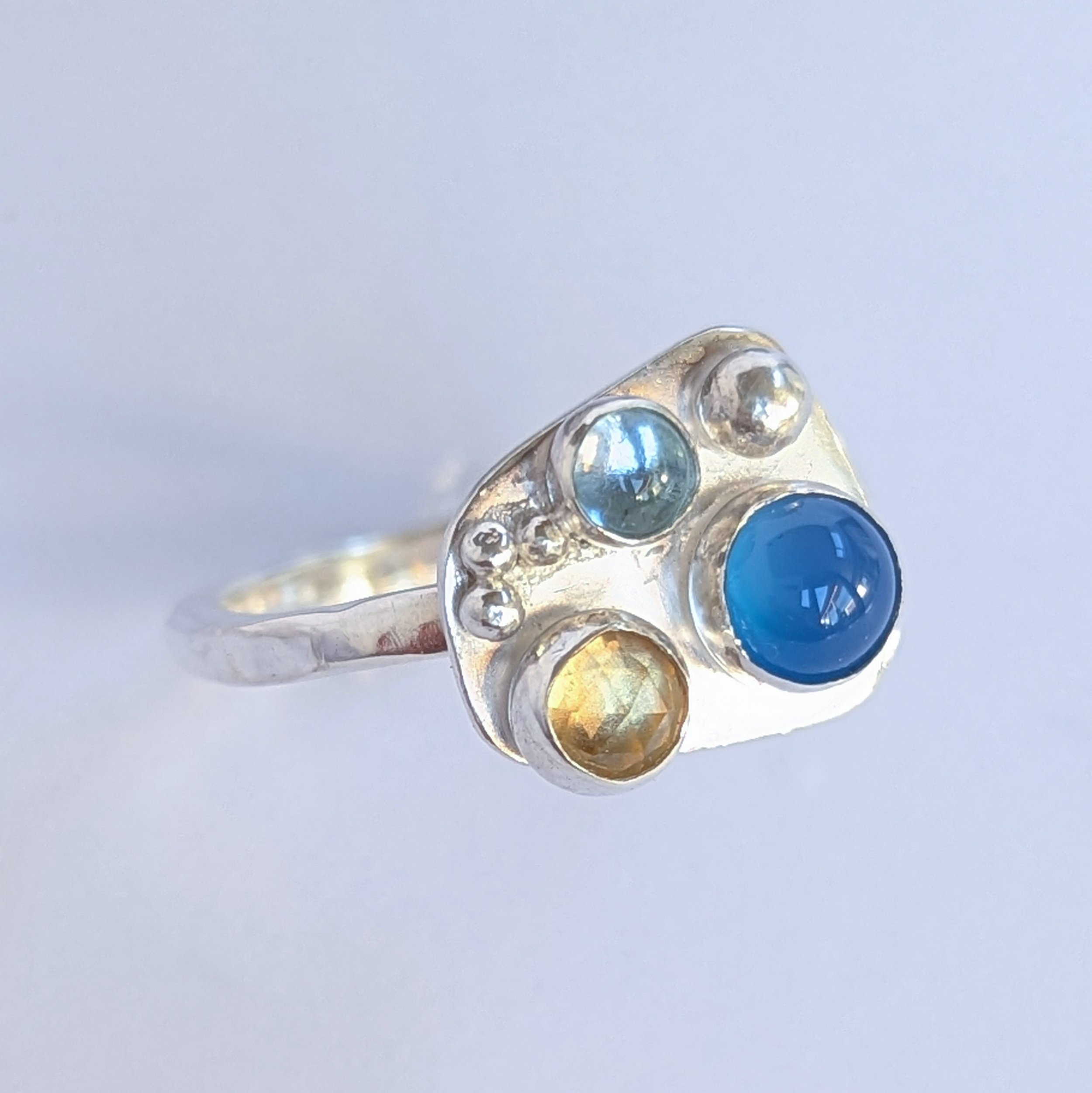Seapool ring, Agate, Citrine, Topaz Size T.jpg