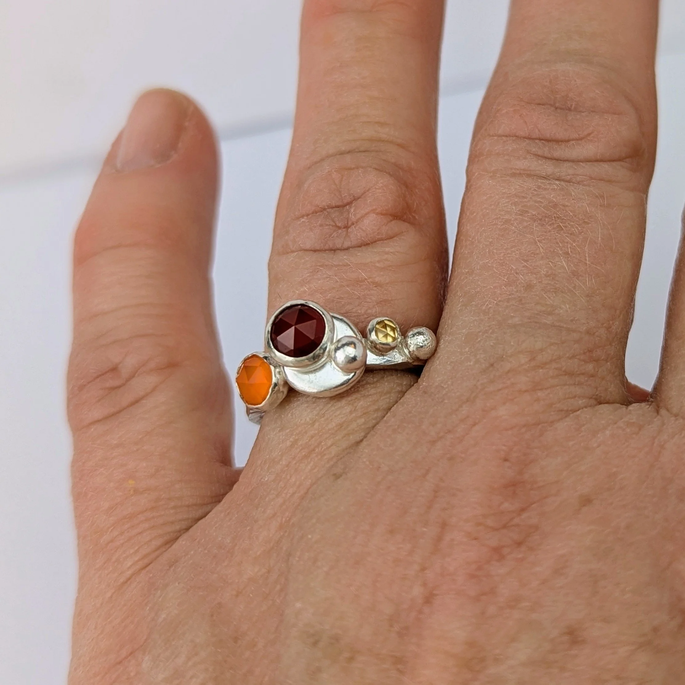 Rockpool Ring with Carnelian & Citrine on.jpg