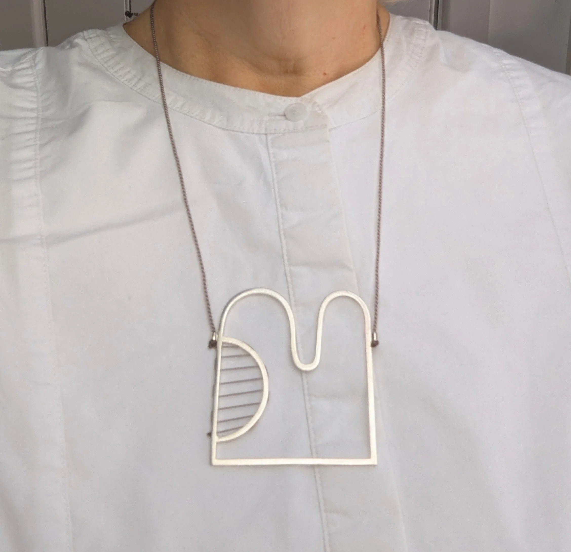 NEW Rise and Fall Square Shape necklace, Grey