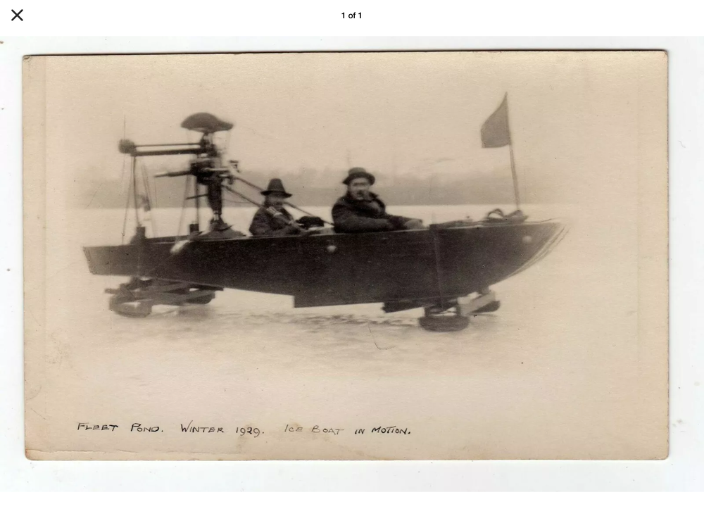  An ice-boat, from the archives of the Fleet &amp; Crookham History Society 