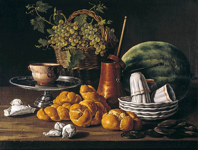 Still Life with Bread and a Chocolate Set