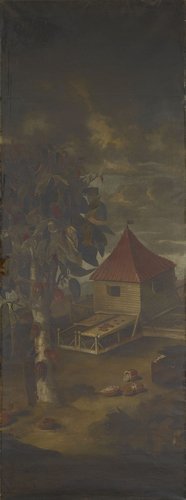 The painting A Landscape with Farm Buildings in Brazil, c. 1656-64, attributed to Albert Eckhout, Royal Collection Trust