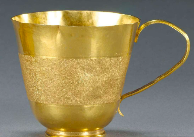 Photo of the The Palmerston Gold Chocolate Cups by Jon Chartier, c. 1700, British Museum