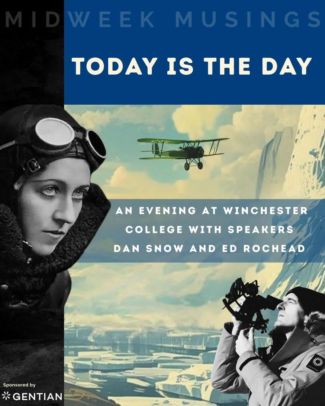 Today is the day.

Tonight, Dan Snow and Ed Rochead bring two extraordinary twentieth-century journeys to life.

An evening of exploration by sea and by air.

We look forward to welcoming you.
Tickets still available via the link in our bio.