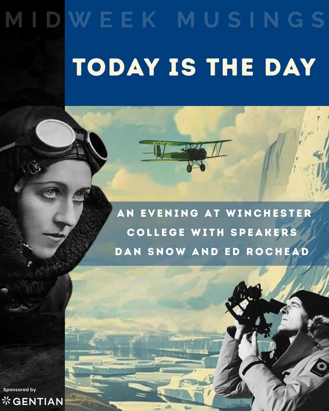 Today is the day.

Tonight, Dan Snow and Ed Rochead bring two extraordinary twentieth-century journeys to life.

An evening of exploration by sea and by air.

We look forward to welcoming you.
Tickets still available via the link in our bio.