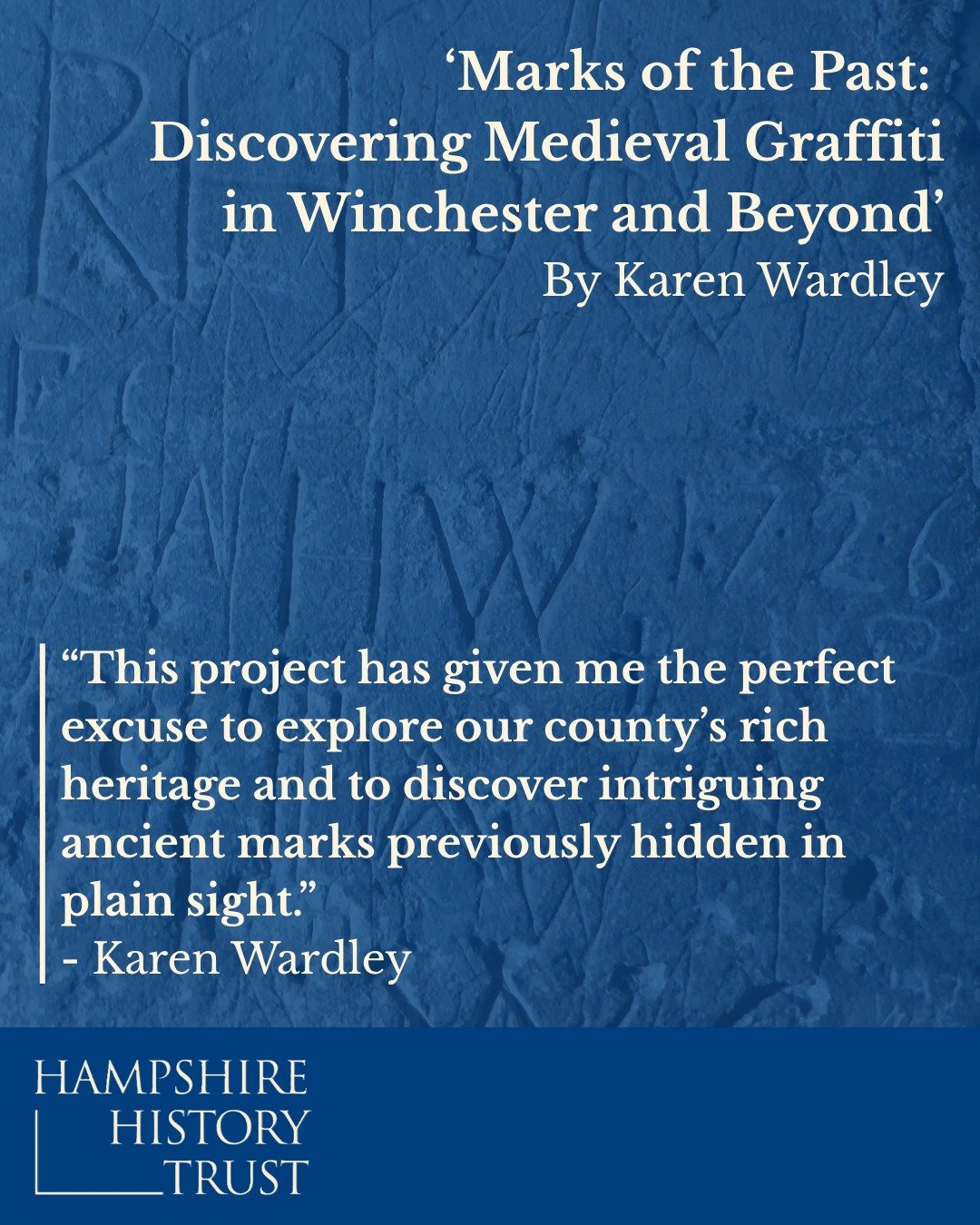 ⛏ Join us for our upcoming Midweek Musings talk 'Marks of the Past: Discovering Medieval Graffiti In Winchester and Beyond' with Karen Wardley this May!

Formerly Collections Manager with Southamptons City Council's Arts and Heritage Service, Karen s