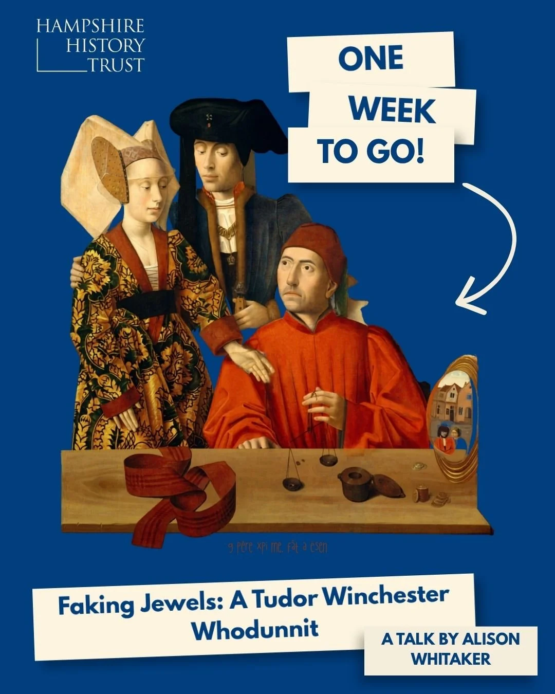 📣One week to go!

There's only one week until our next Midweek Musings: Faking Jewels: A Tudor Winchester Whodunnit! 🥳 Grab your magnifying glass 🔎 and join @afjw_art as she uncovers the covert trade of counterfeit jewels in the Tudor period, and 