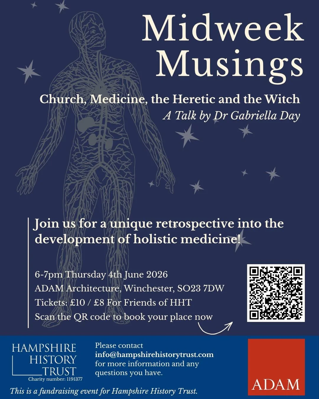 📣Announcing the penultimate talk in our 2026 Midweek Musing series!

🏥'Church, Medicine, the Heretic and the Witch'
A Talk by Dr Gabriella Day

What were the origins of medicine and homeopathic studies?
What is their legacy?

These questions and mo