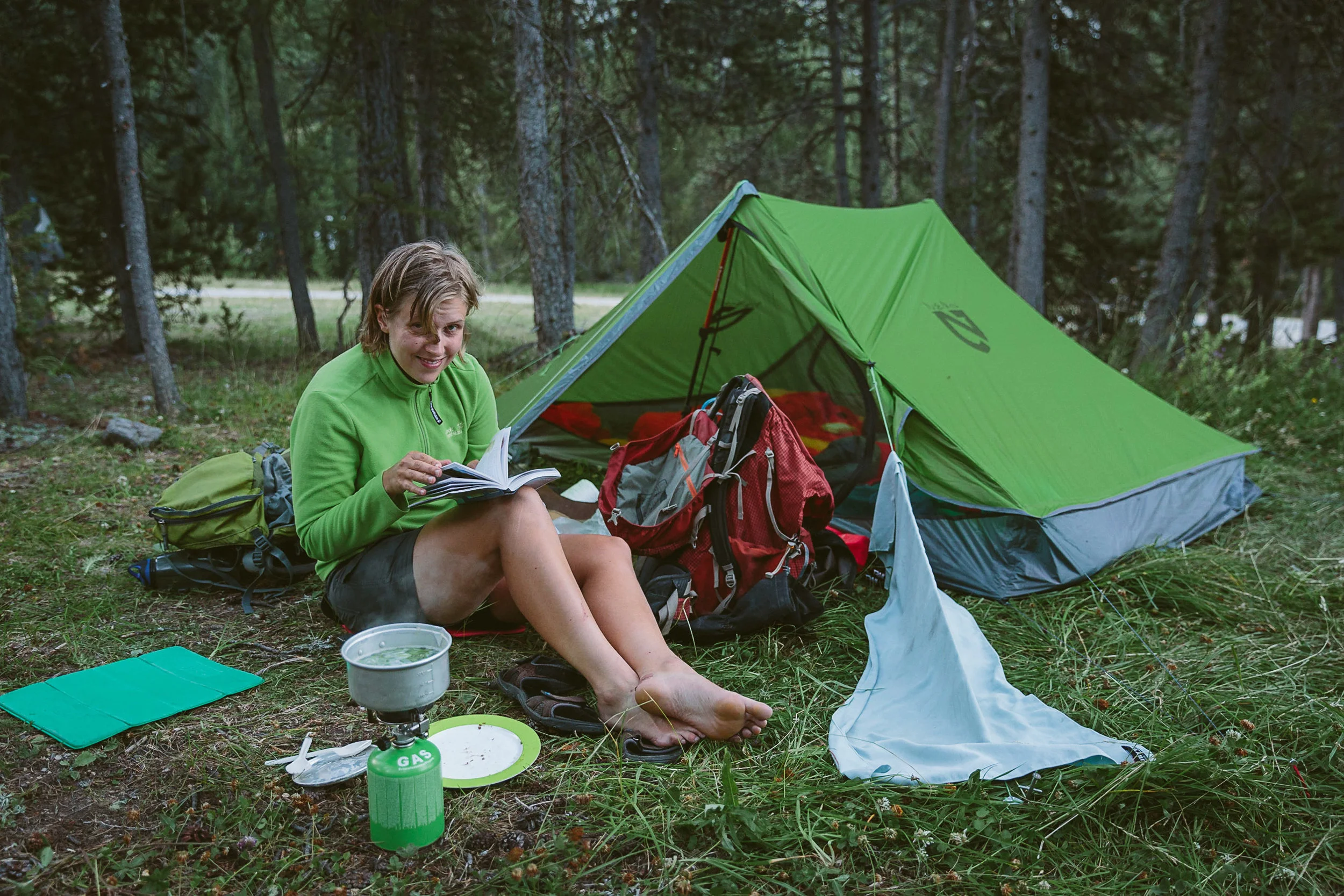 Bob not looking too bad at the campsite in Brunissard