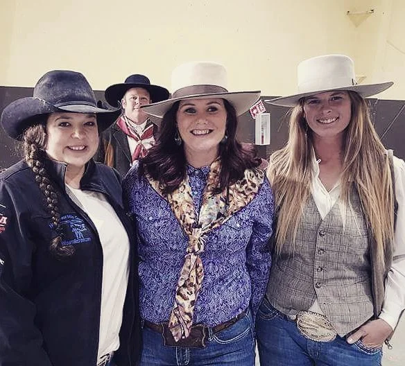 L to R: Tiffany Schwenke, Jessica Hedges and Brittany Miller at the WSRRA Finals, Winnemucca, NV 2016.