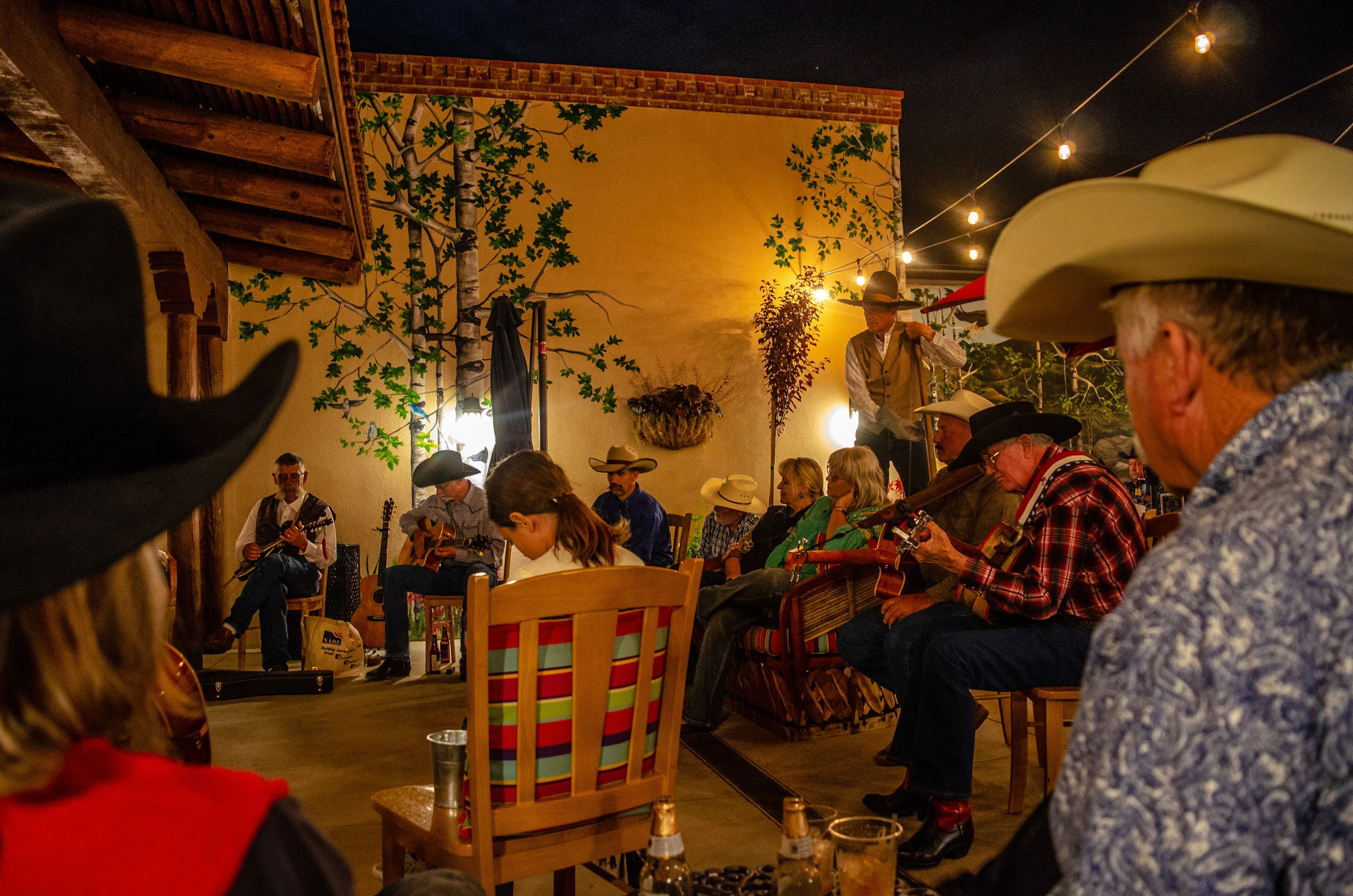 Jam session at the St. James Hotel during the Cimarron Cowboy Music and Poetry Gathering.