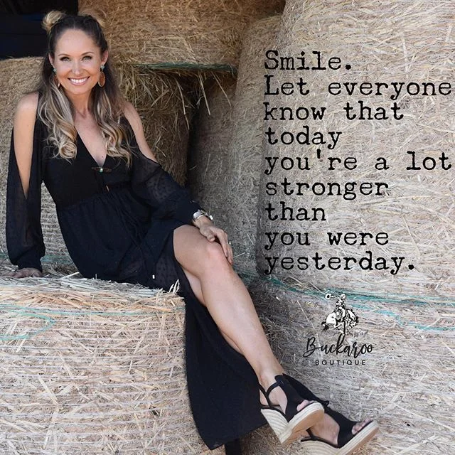 Jaz does all her own modelling and photography in their hay shed!