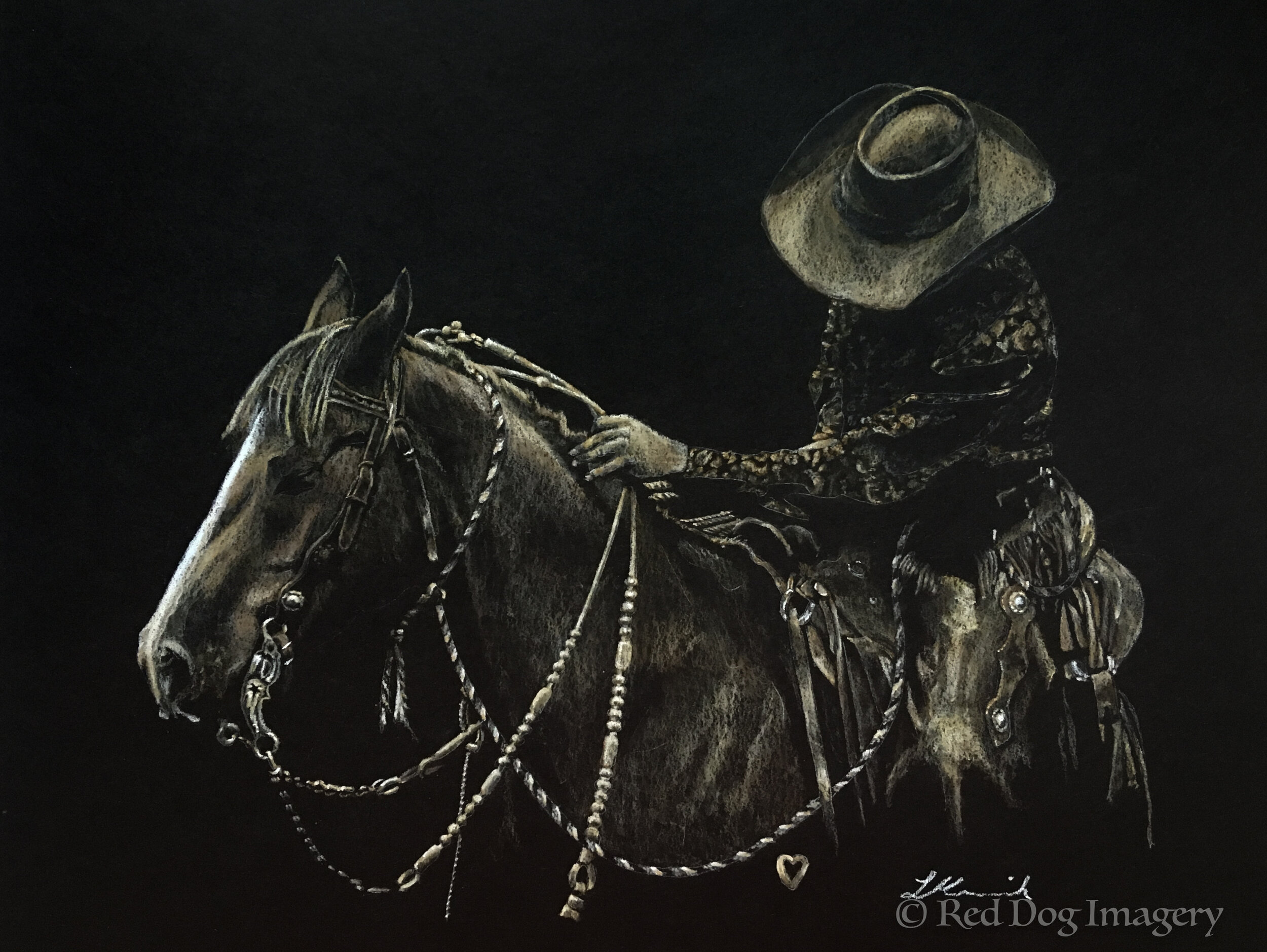 Just Breathe bridle horse on black paper.jpg