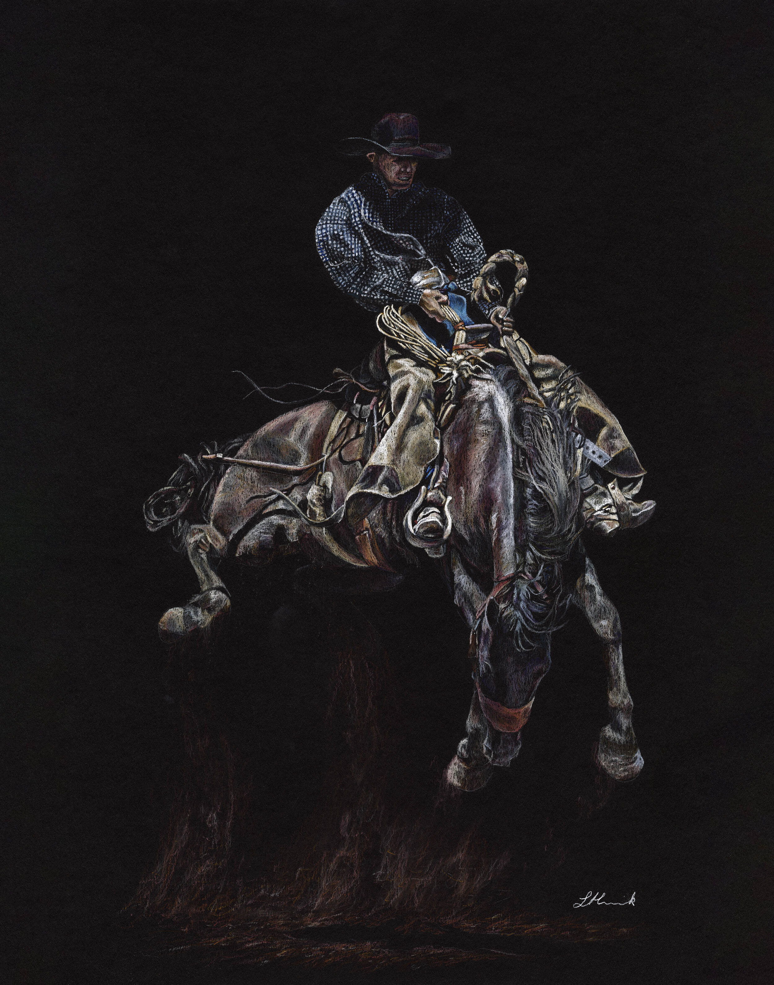 Stomp the Yard ranch bronc western art by Red Dog Imagery.jpg