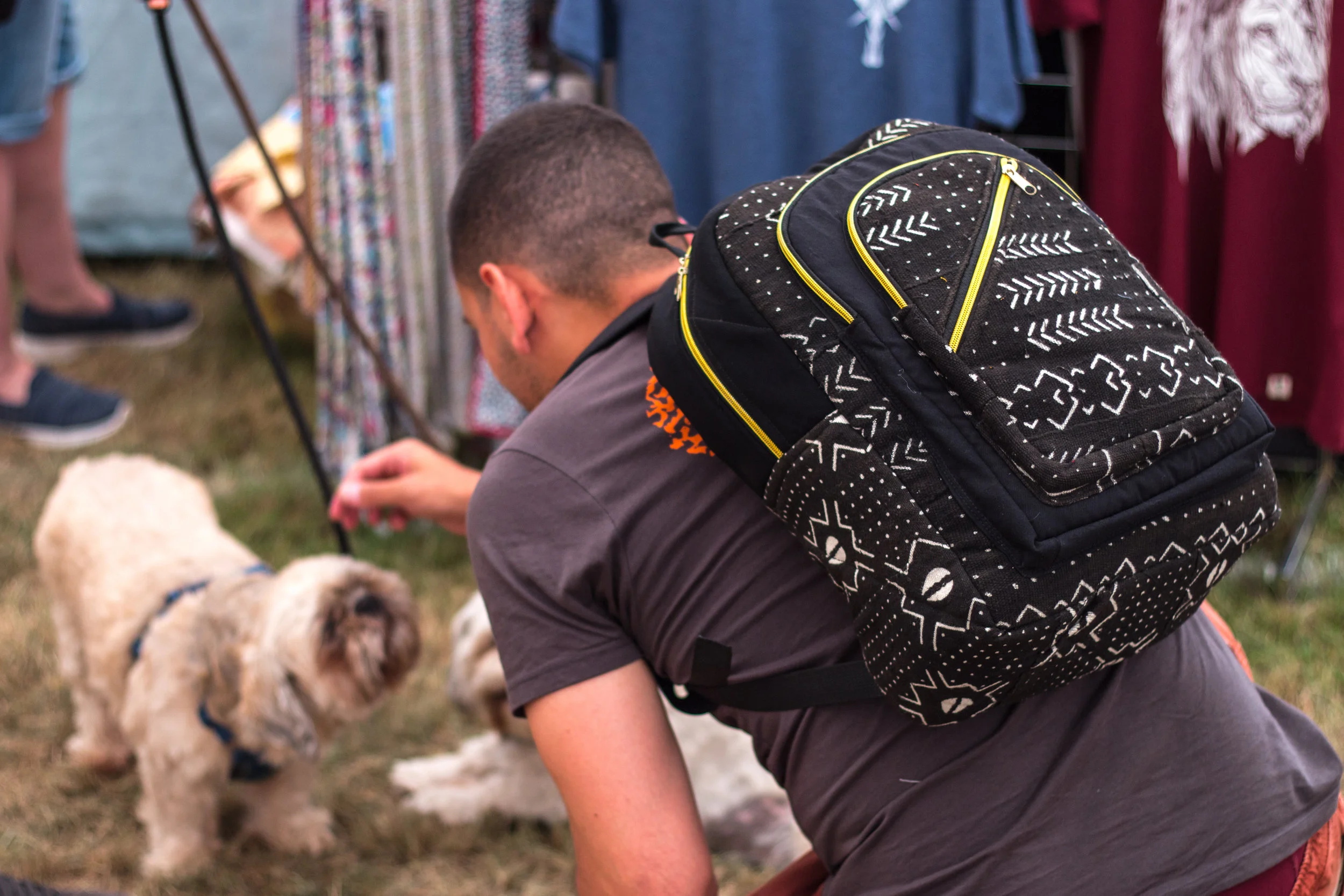 Handmade unisex Africa mud cloth leather backpack Handmade Leather Map Of Africa Backpack – Kulcha Kernel main image 2