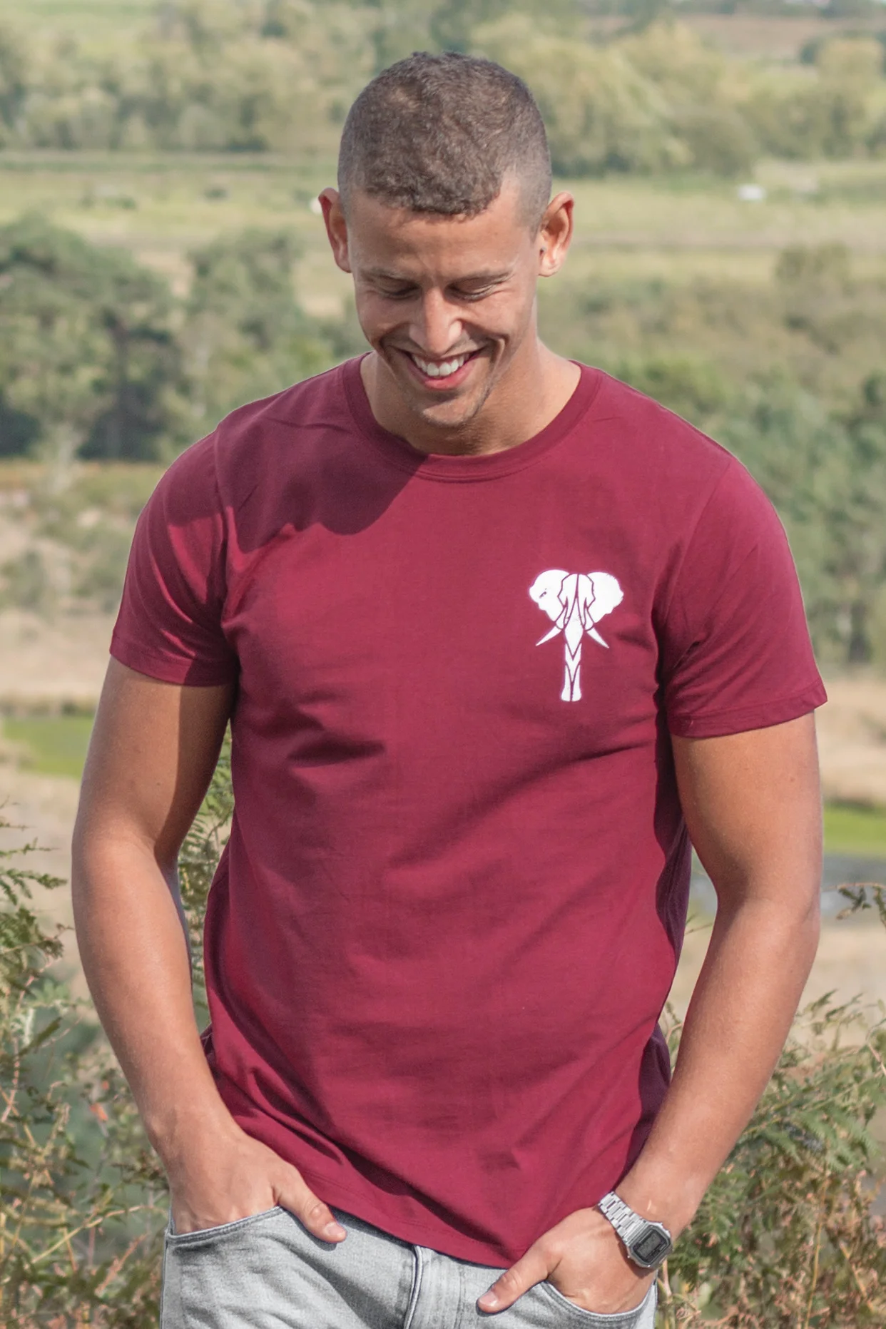 Organic Signature Tee (Burgundy)