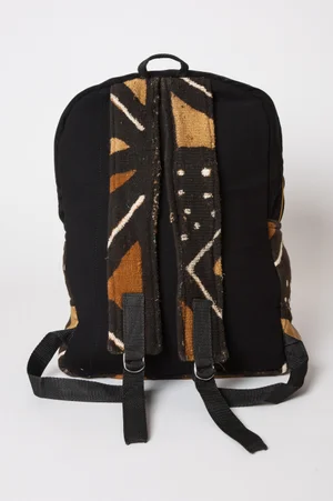 African Mud Cloth Backpack (Brown/Black) — Ages Apparel display picture 3