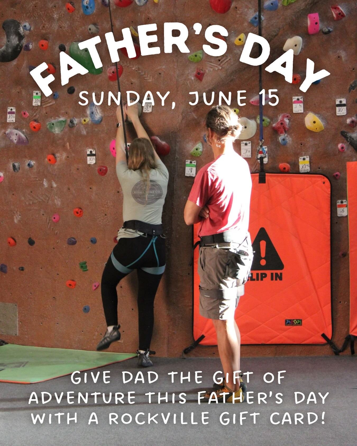 Gift cards for Dad can be purchased online or in-person! Gift dad an amazing new hobby this Father&rsquo;s Day!

#njrockclimbing #climbinggyms #fathersday #climbrockville
