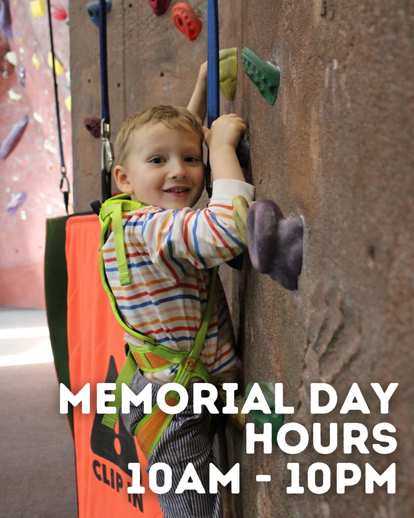 🇺🇸🎇Open for extended hours today!!! No reservations required to come in and use our 20 auto belays, bring the kids in to climb and stay all day!