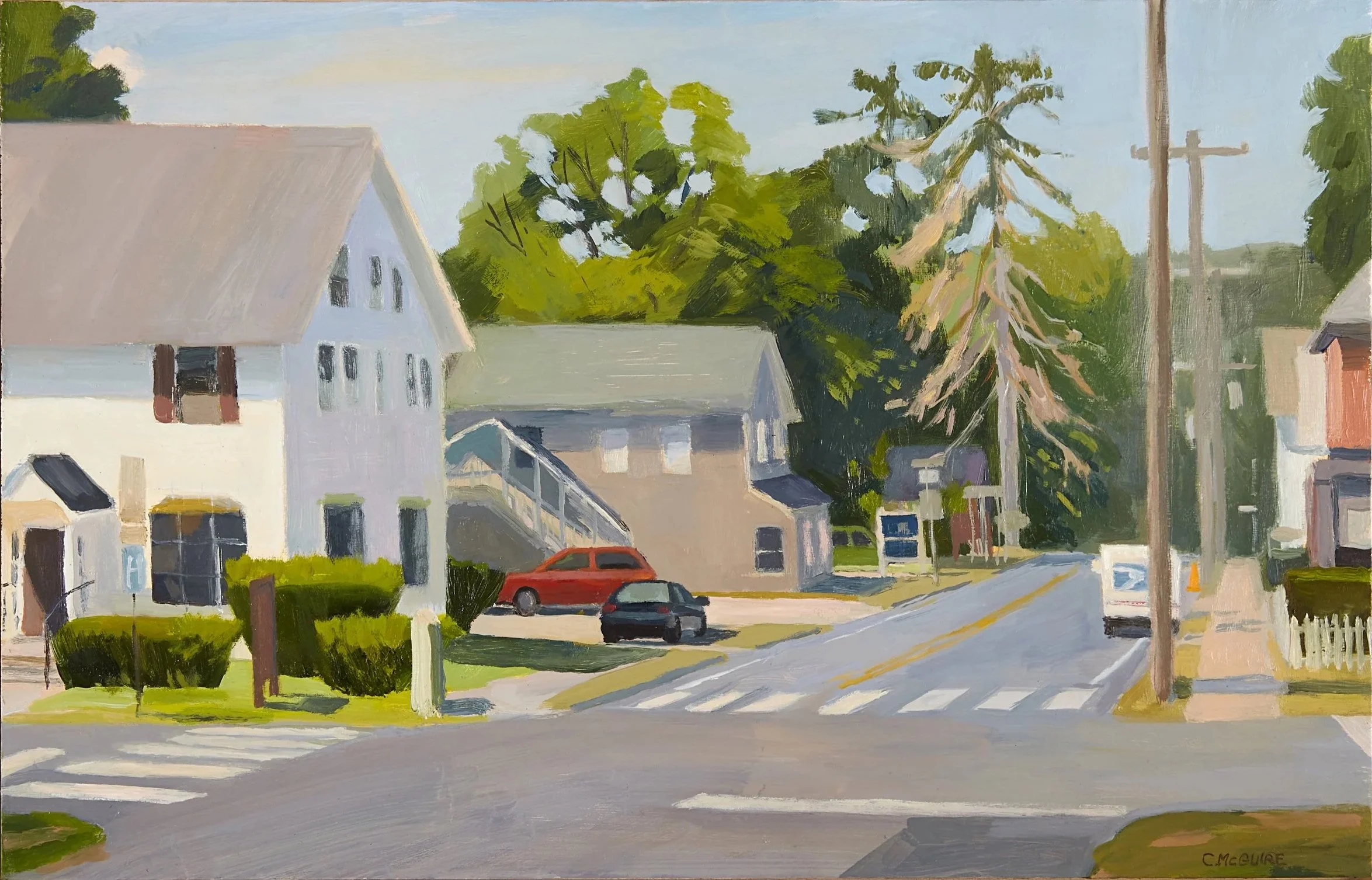 West Main St., 2021, oil on panel, 12 x 19"