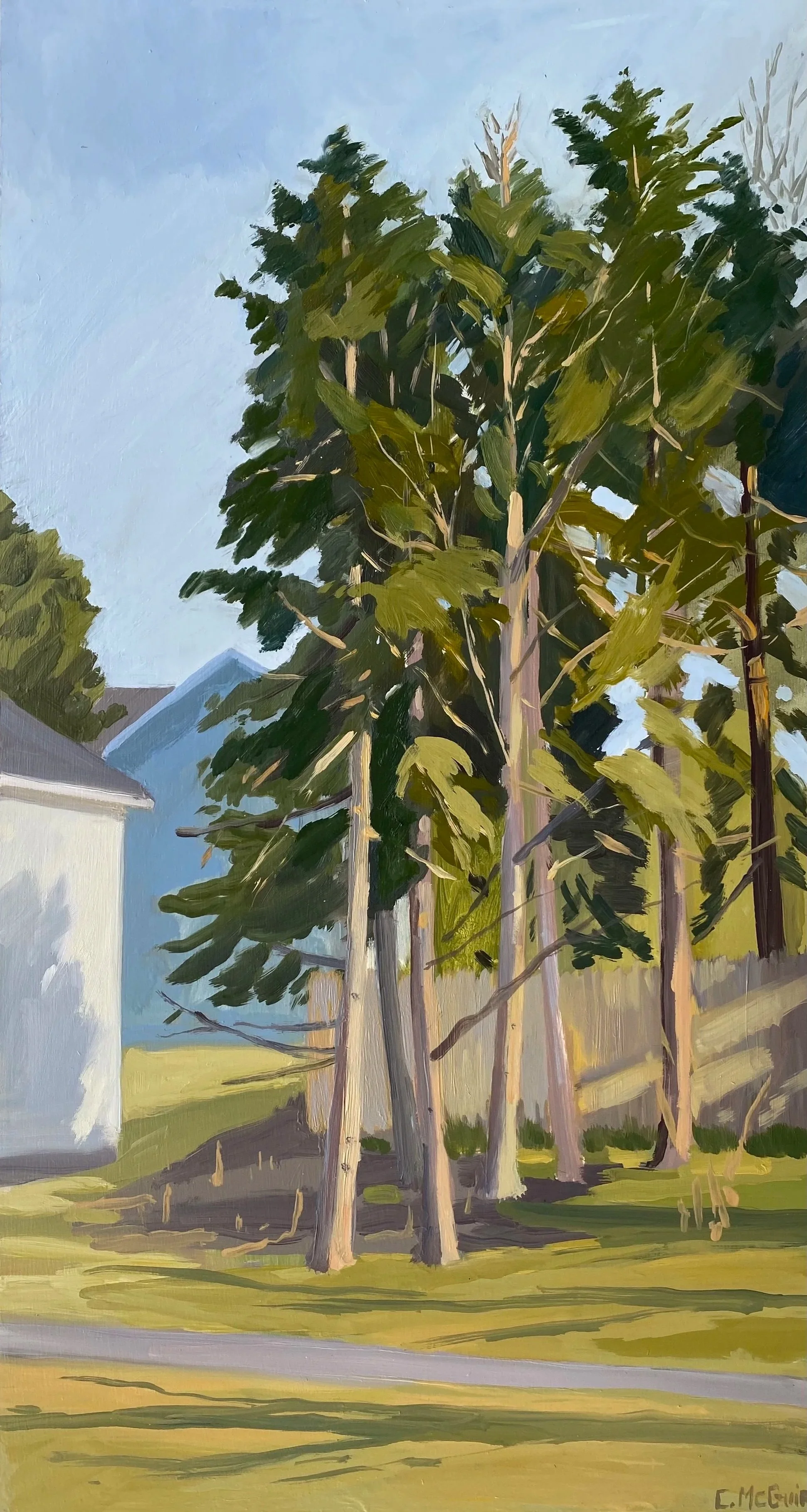 Early Spring Trees, 2019, oil on panel, 12 x 19"